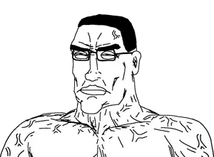 263384 - soybooru.com - 1soyjak black_hair buff chest chud chudjak closed_mouth ear eyes glasses hair half...ne lips looking_at_you master_copy mewing muscles muscly no_beard perceptive_chud portrait remastered short_hair shoulders.png