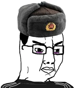 8184 - soybooru.com - angry chudjak closed_mouth clothes communism glasses hair hammer_and_sickle hat russia soyjak star track_suit ushanka.jpg
