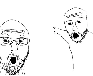 469 - soybooru.com - 2soyjaks arm black_eyes dust glasses hands looking_at_you monochrome normie_slop open_mouth original pointing soyjak stubble template the_coal_that_killed_the_sharty two_pointing_soyjaks uncolored.jpg